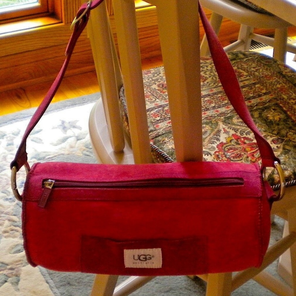 Ruby Red Ugg Australia Medium Patch Barrel Purse - image 1
